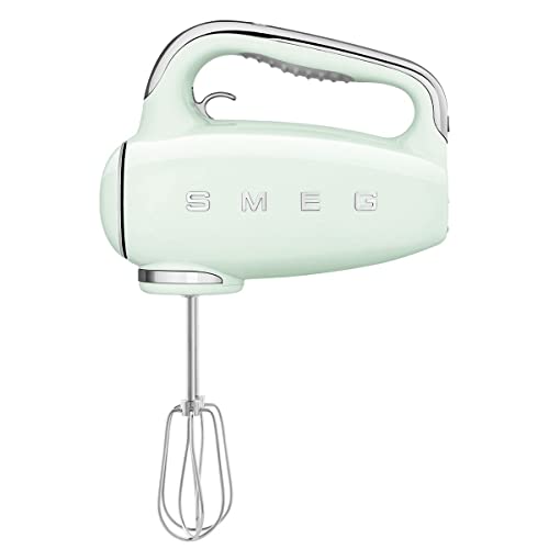 SMEG Black 50's Retro Style Electric Hand Mixer with Set of Beaters, Set of Dough Hooks and Set of Whisks