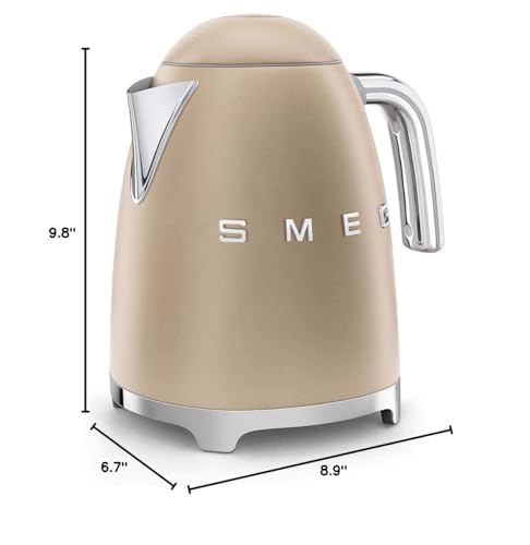 SMEG 50's Retro Style Electric Water Kettle with Automatic Shutoff, Removable Base, and Water Indicator, KLF03PBUS, Pastel Blue