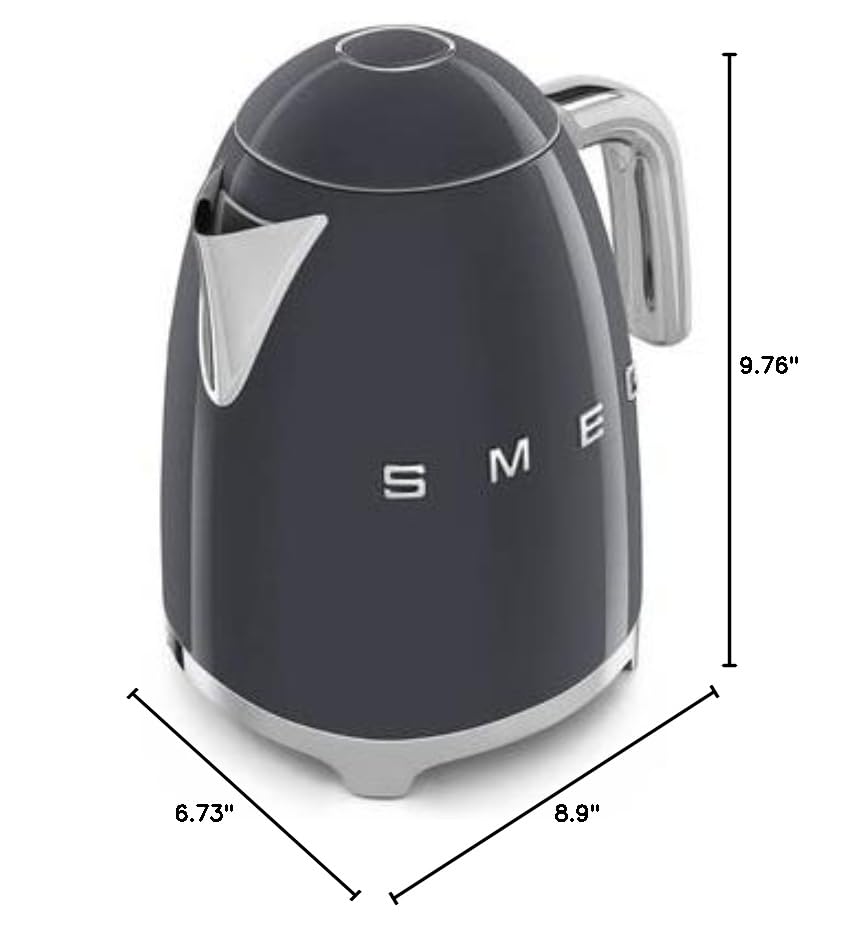 SMEG 50's Retro Style Electric Water Kettle with Automatic Shutoff, Removable Base, and Water Indicator, KLF03PBUS, Pastel Blue