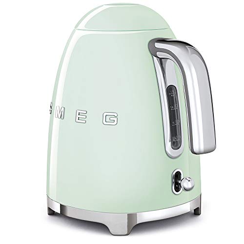 SMEG 50's Retro Style Electric Water Kettle with Automatic Shutoff, Removable Base, and Water Indicator, KLF03PBUS, Pastel Blue