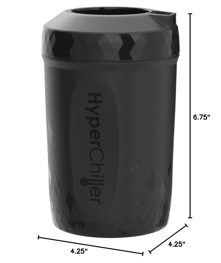 HyperChiller HC3 Patented Iced Coffee/Beverage Cooler, NEW, IMPROVED,STRONGER AND MORE DURABLE! Ready in One Minute, Reusable for Iced Tea, Wine, Spirits, Alcohol, Juice, 12.5 Oz, Black