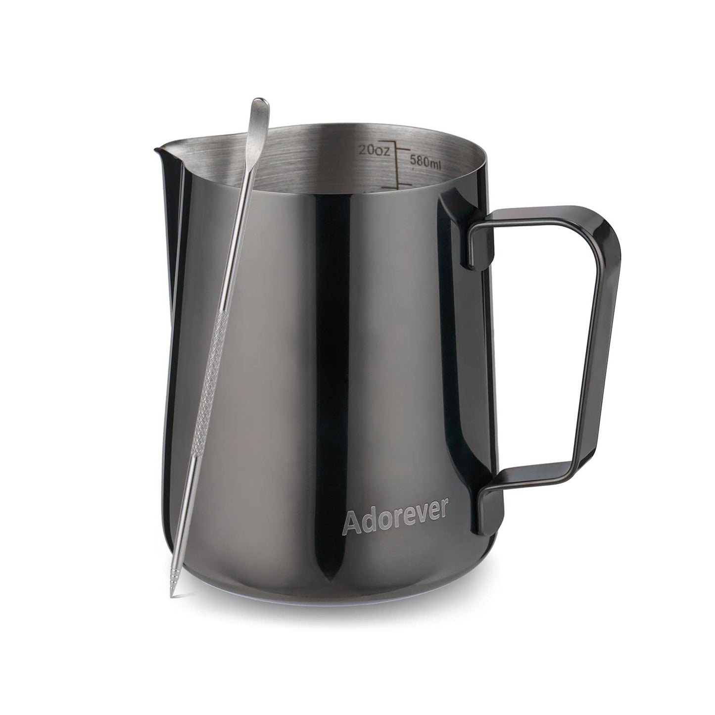 Milk Frothing Pitcher 350ml/600ml/900ml/1500ml (12oz/20oz/32oz/50oz) Steaming Pitchers Stainless Steel Milk/Coffee/Cappuccino/Latte Art Barista Steam Pitchers Milk Jug Cup with Art Pen,12oz