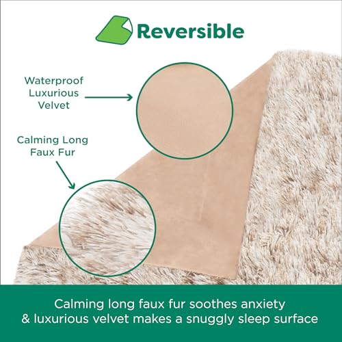 Furhaven Waterproof Throw Blanket for Dogs & Indoor Cats, Washable - Shaggy Plush Calming Long Faux Fur & Velvet Dog Blanket - Mist Gray, Extra Large/XL