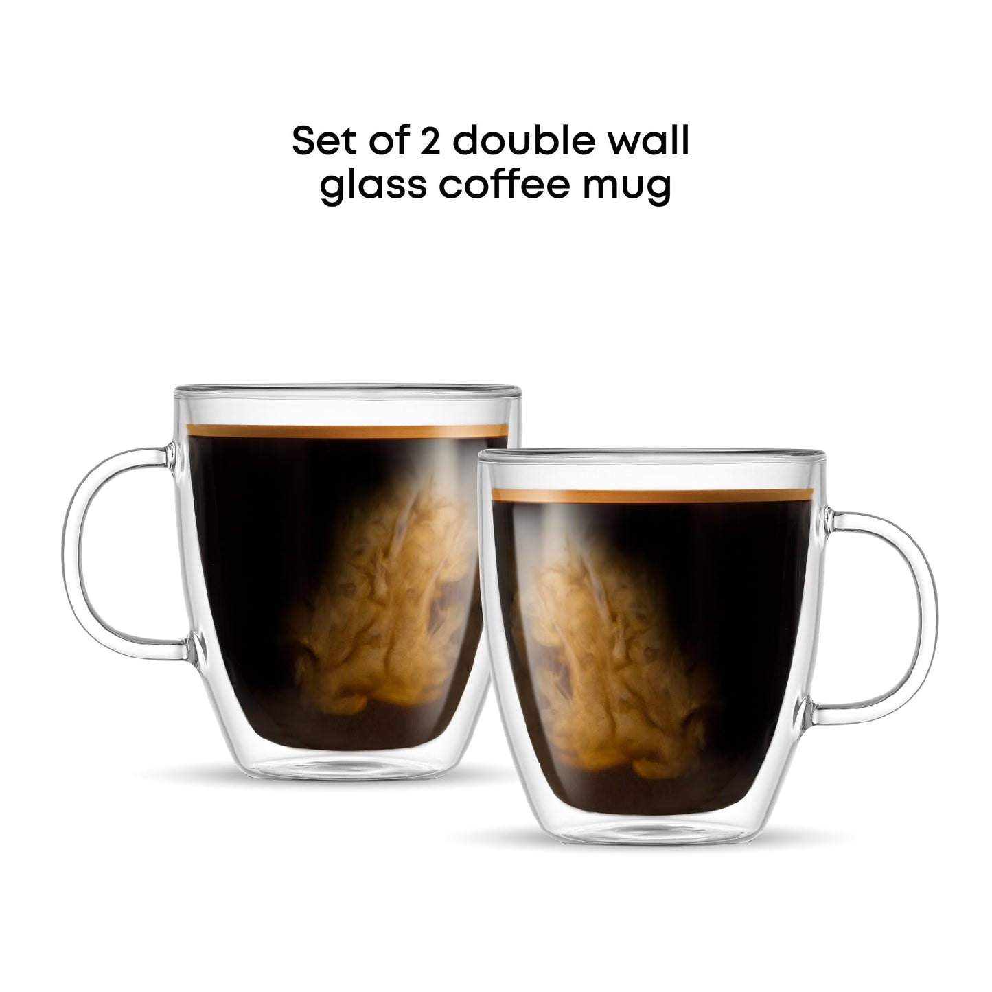 JoyJolt Savor Double Wall Insulated Glasses Espresso Mugs (Set of 2) - 5.4-Ounces