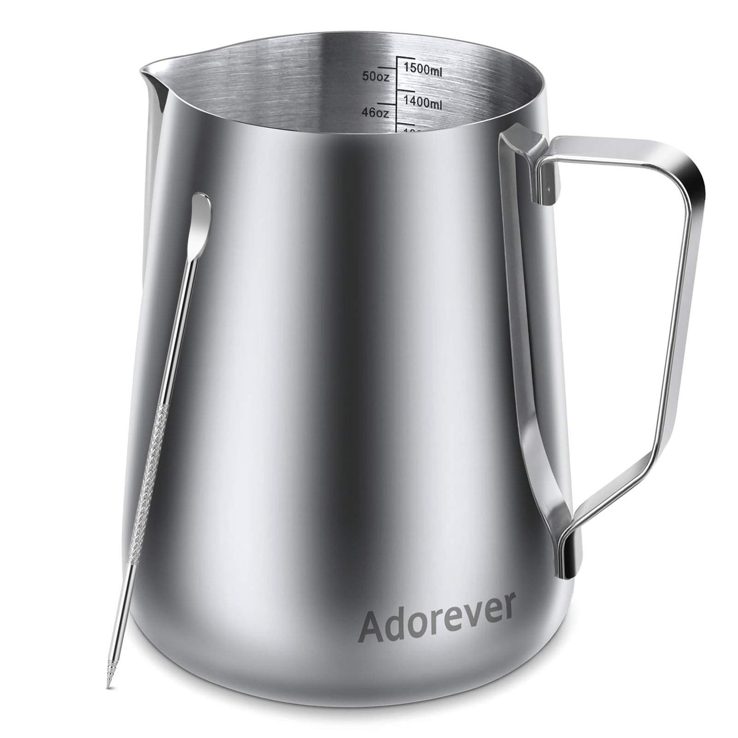 Milk Frothing Pitcher 350ml/600ml/900ml/1500ml (12oz/20oz/32oz/50oz) Steaming Pitchers Stainless Steel Milk/Coffee/Cappuccino/Latte Art Barista Steam Pitchers Milk Jug Cup with Art Pen,12oz