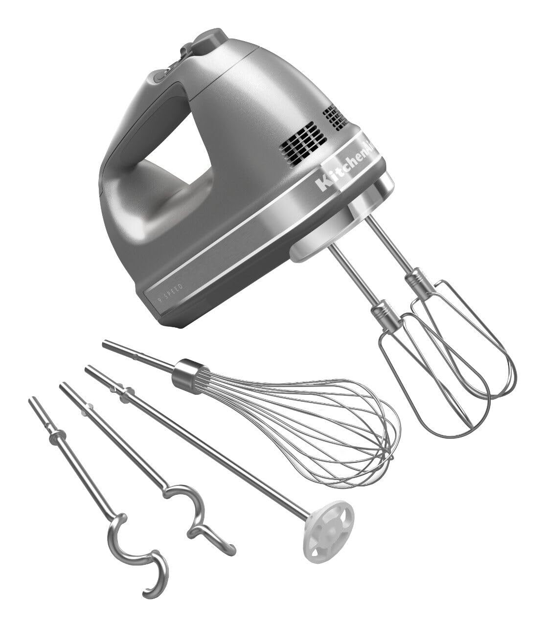 KitchenAid 9-Speed Digital Hand Mixer with Turbo Beater II Accessories and Pro Whisk - Candy Apple Red