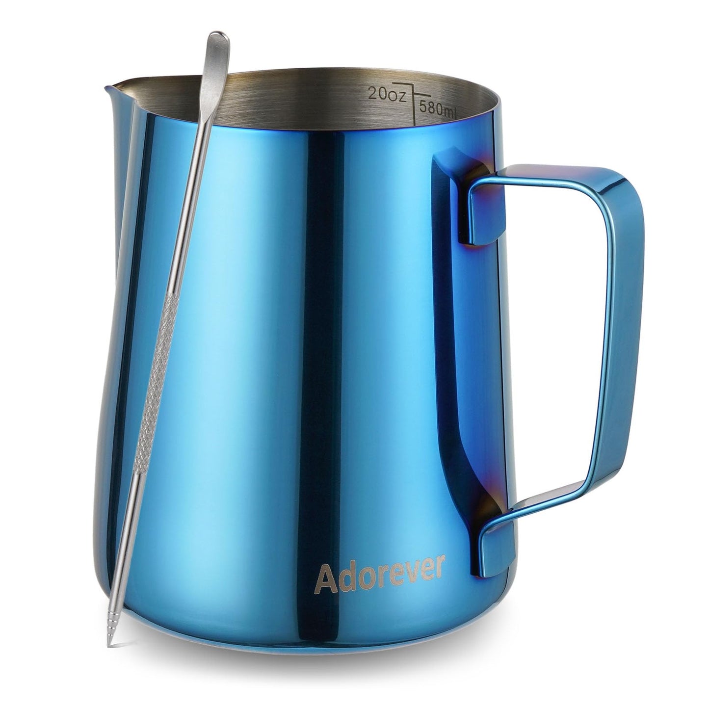 Milk Frothing Pitcher 350ml/600ml/900ml/1500ml (12oz/20oz/32oz/50oz) Steaming Pitchers Stainless Steel Milk/Coffee/Cappuccino/Latte Art Barista Steam Pitchers Milk Jug Cup with Art Pen,12oz