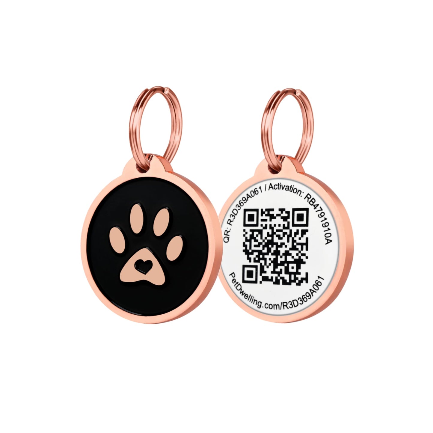 Premium Pet ID Tag for Dogs and Cats: Easy Scan QR Code, Instant Online Pet Profile Access, & Scan Location Alerts(Lux Gold Black Paw)