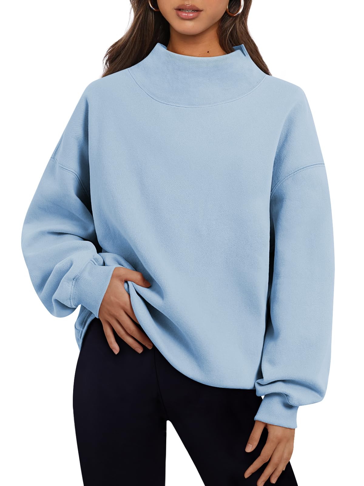 Trendy Queen Womens Oversized Sweatshirts Turtleneck Pullover Long Sleeve Hoodies Tops Fall Fashion Outfits 2025 Clothes