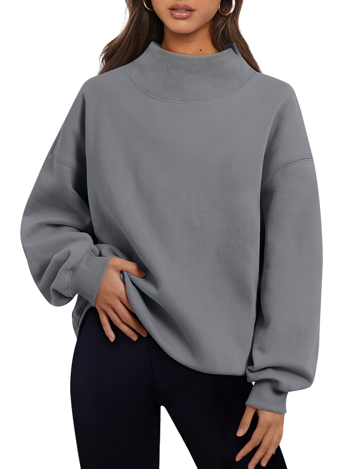 Trendy Queen Womens Oversized Sweatshirts Turtleneck Pullover Long Sleeve Hoodies Tops Fall Fashion Outfits 2025 Clothes