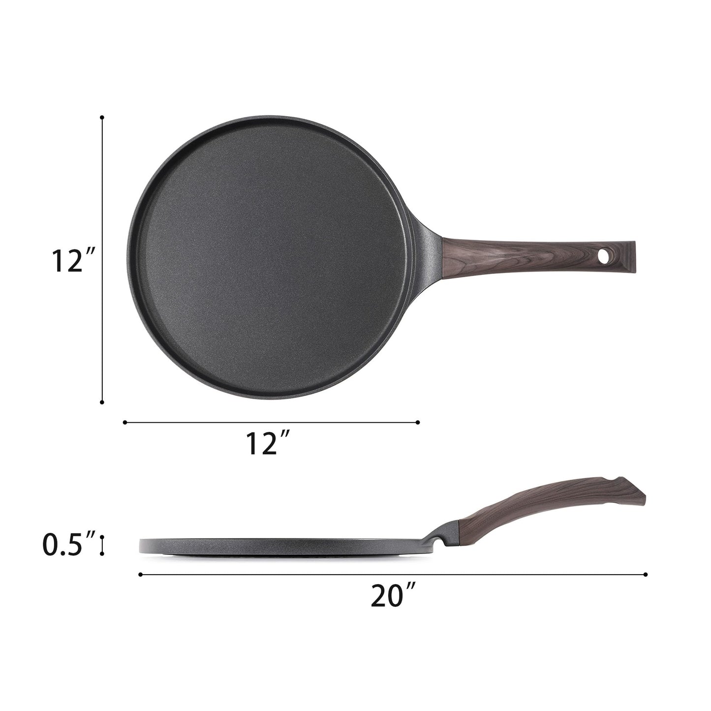 SENSARTE Nonstick Crepe Pan with Spreader, 10-Inch Natural Ceramic Coating Dosa Pan Pancake Flat Skillet Tawa Griddle with Stay-Cool Handle, Induction Compatible, PFOA Free (White)