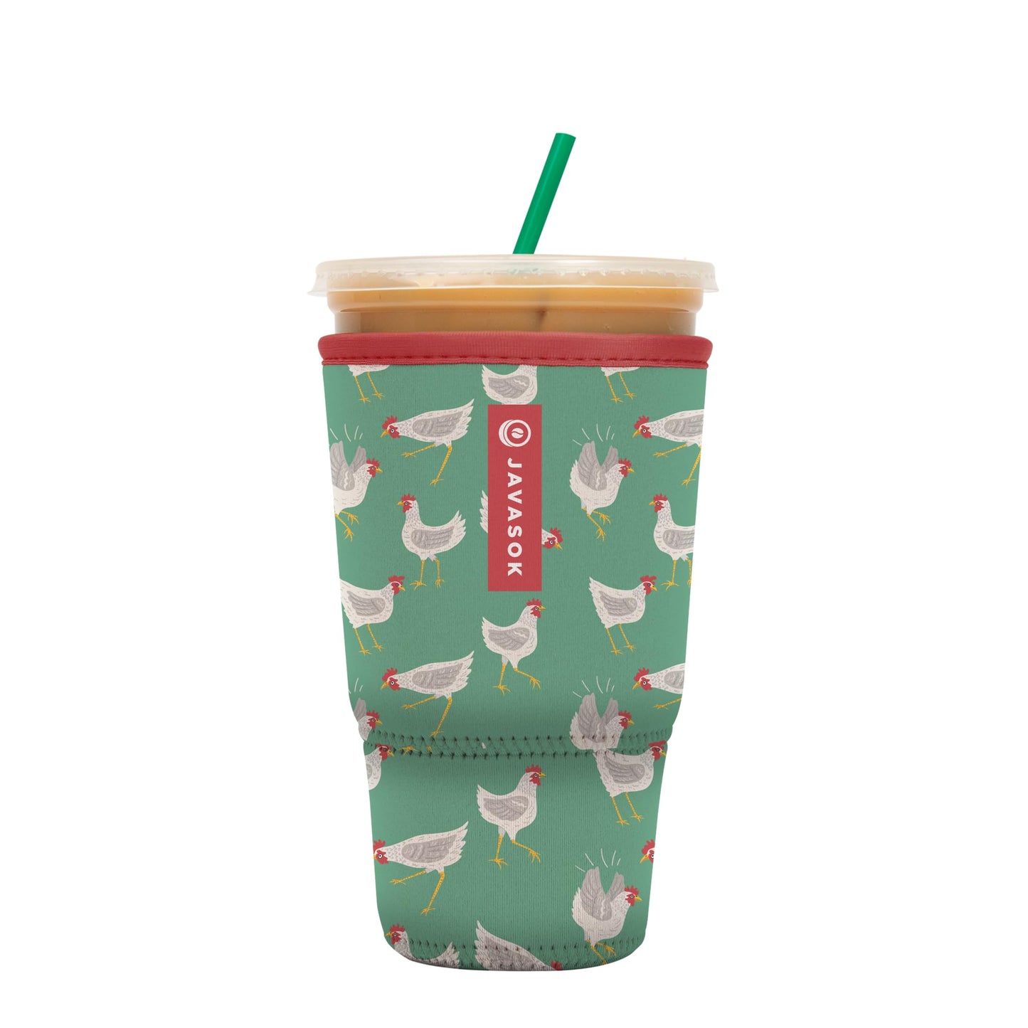 Sok It Java Sok Iced Coffee & Cold Soda Insulated Neoprene Cup Sleeve (English Garden Picnic, Medium: 22-28oz)