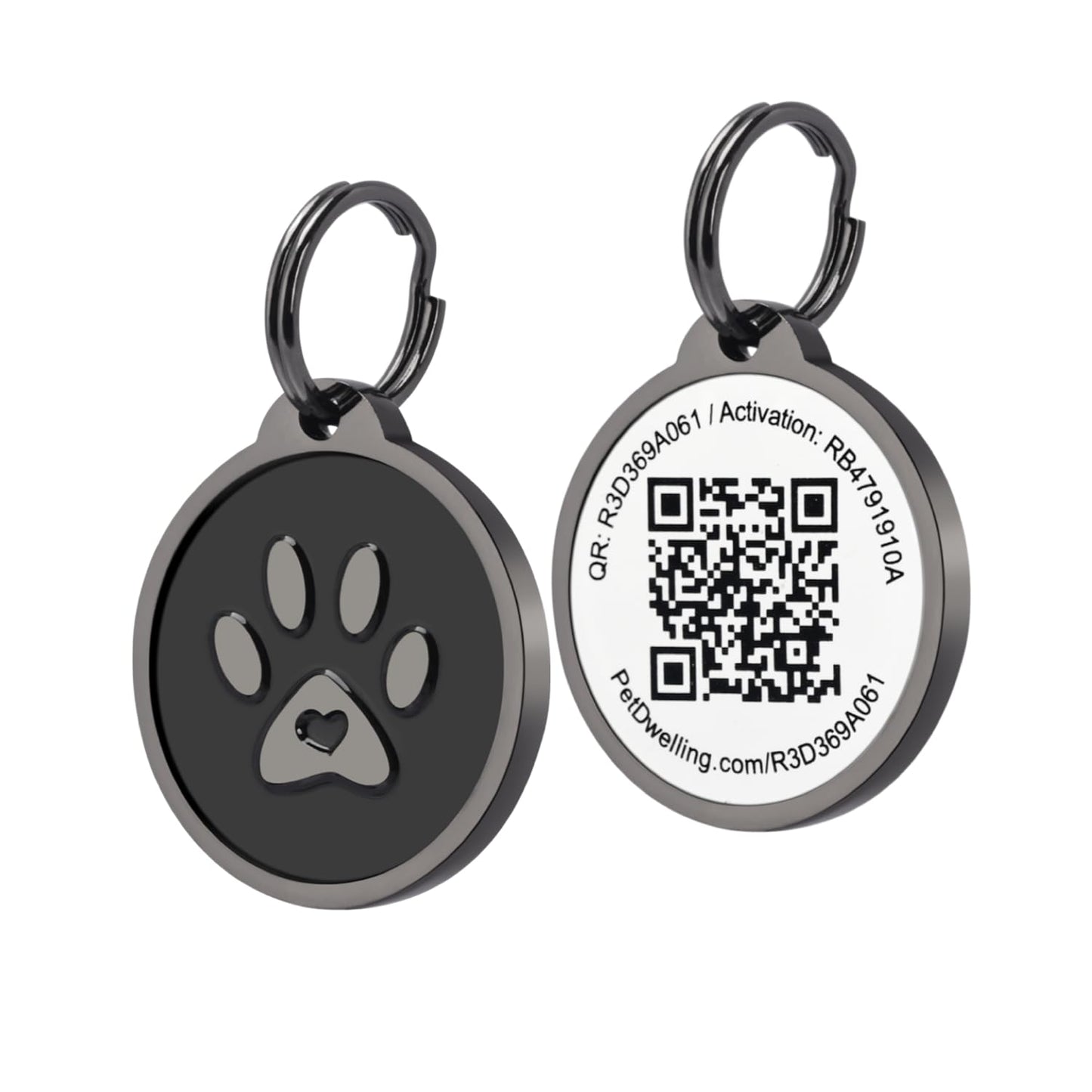 Premium Pet ID Tag for Dogs and Cats: Easy Scan QR Code, Instant Online Pet Profile Access, & Scan Location Alerts(Lux Gold Black Paw)