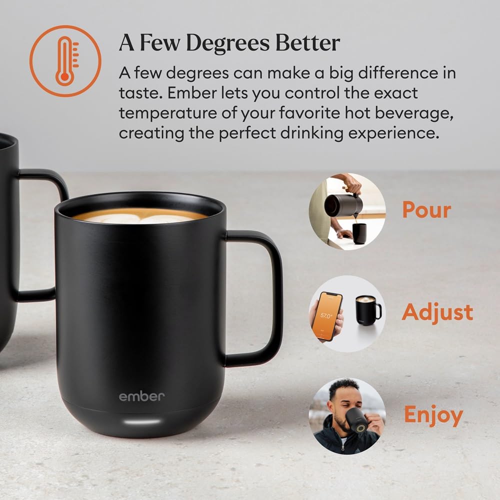 Ember Temperature Control Smart Mug 2, 10 Oz, App-Controlled Heated Coffee Mug with 80 Min Battery Life and Improved Design, Copper