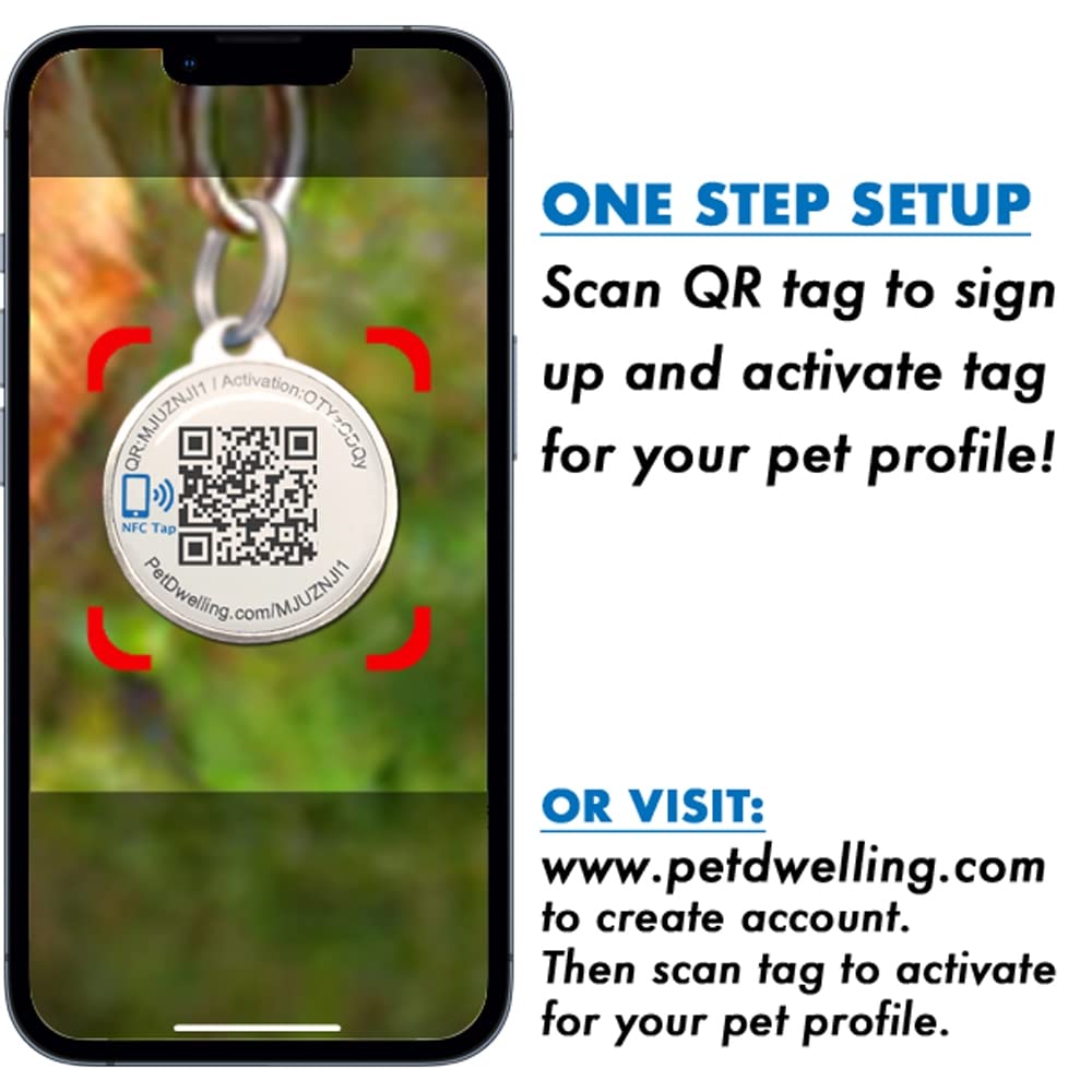 Premium Pet ID Tag for Dogs and Cats: Easy Scan QR Code, Instant Online Pet Profile Access, & Scan Location Alerts(Lux Gold Black Paw)