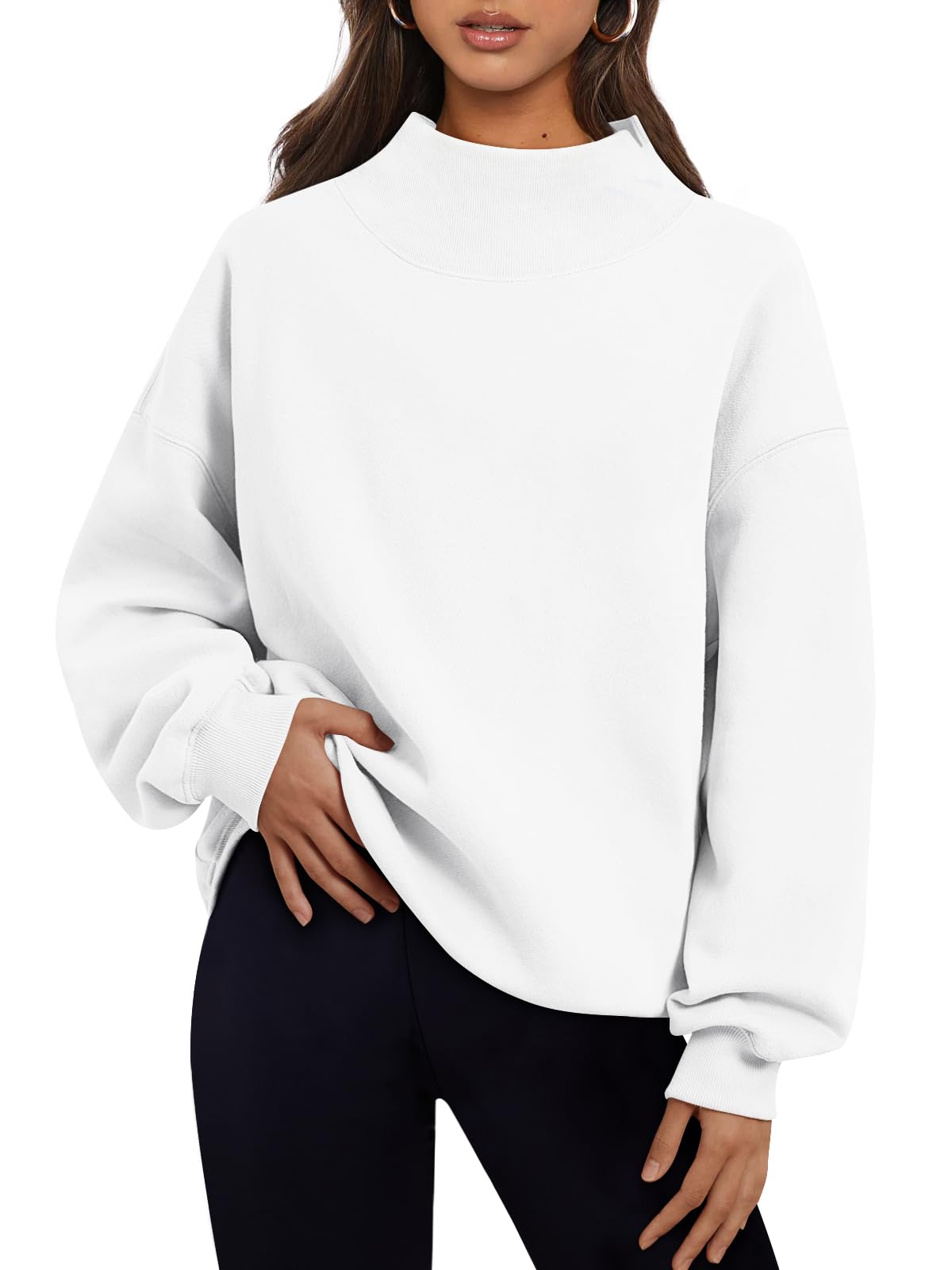 Trendy Queen Womens Oversized Sweatshirts Turtleneck Pullover Long Sleeve Hoodies Tops Fall Fashion Outfits 2025 Clothes