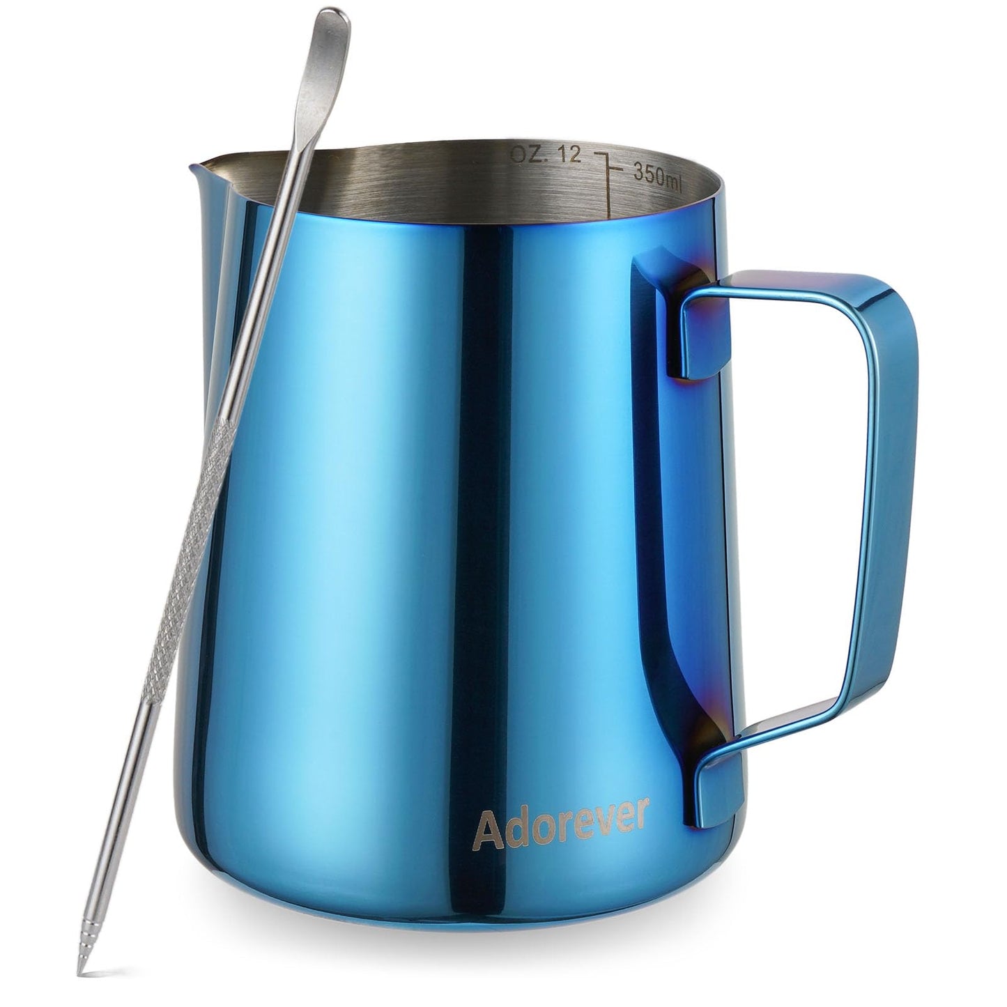 Milk Frothing Pitcher 350ml/600ml/900ml/1500ml (12oz/20oz/32oz/50oz) Steaming Pitchers Stainless Steel Milk/Coffee/Cappuccino/Latte Art Barista Steam Pitchers Milk Jug Cup with Art Pen,12oz