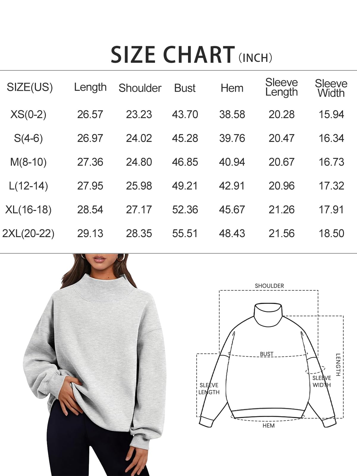 Trendy Queen Womens Oversized Sweatshirts Turtleneck Pullover Long Sleeve Hoodies Tops Fall Fashion Outfits 2025 Clothes