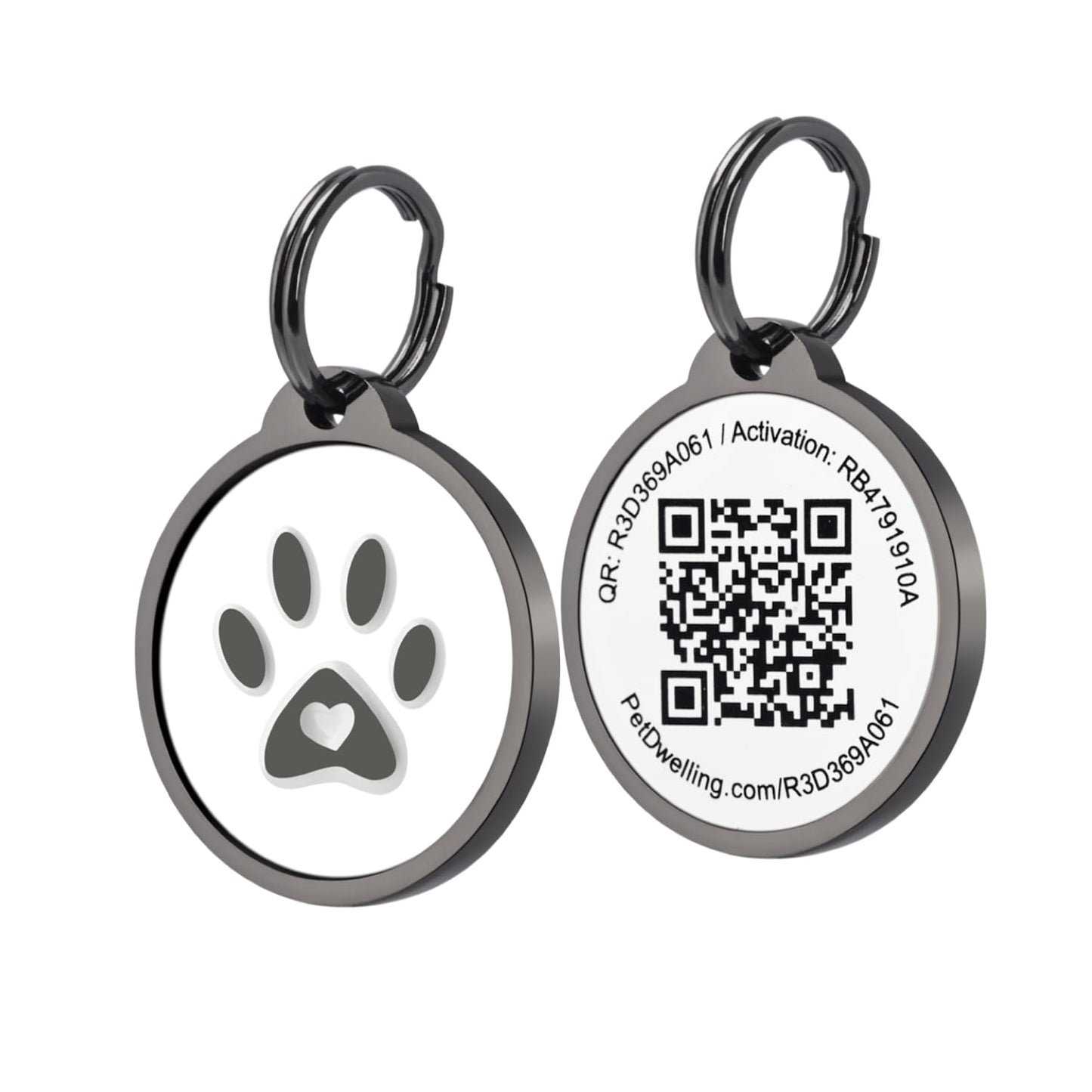 Premium Pet ID Tag for Dogs and Cats: Easy Scan QR Code, Instant Online Pet Profile Access, & Scan Location Alerts(Lux Gold Black Paw)