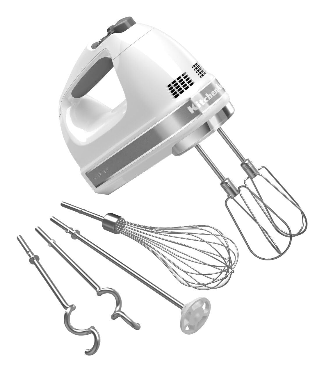 KitchenAid 9-Speed Digital Hand Mixer with Turbo Beater II Accessories and Pro Whisk - Candy Apple Red