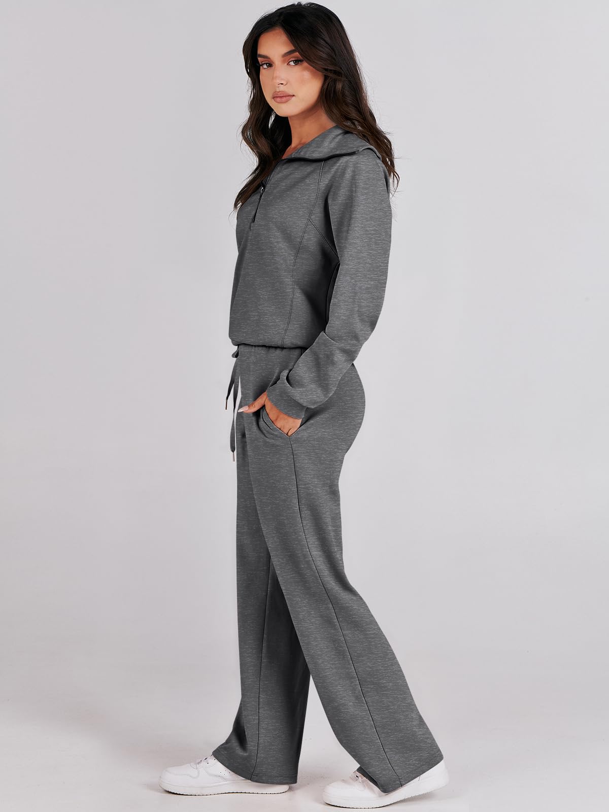 ANRABESS Women 2 Piece Outfits Sweatsuit Oversized Sweatshirt Sweatpants Tracksuit Sweat Lounge Matching Set 2024 Fall Trendy