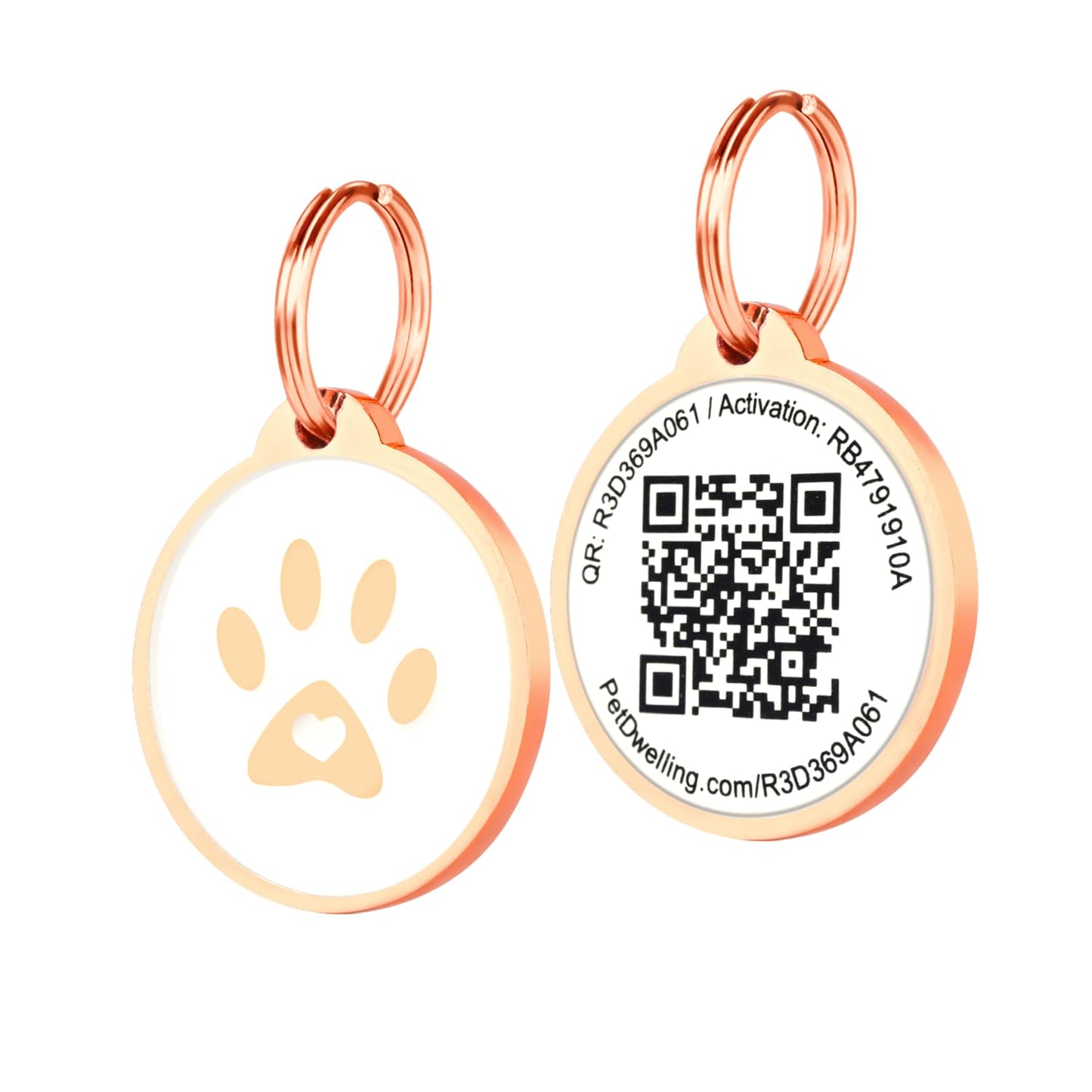 Premium Pet ID Tag for Dogs and Cats: Easy Scan QR Code, Instant Online Pet Profile Access, & Scan Location Alerts(Lux Gold Black Paw)