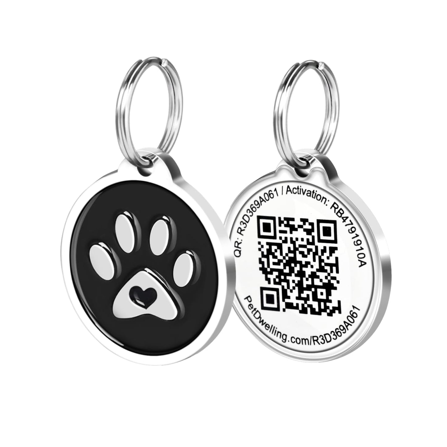 Premium Pet ID Tag for Dogs and Cats: Easy Scan QR Code, Instant Online Pet Profile Access, & Scan Location Alerts(Lux Gold Black Paw)