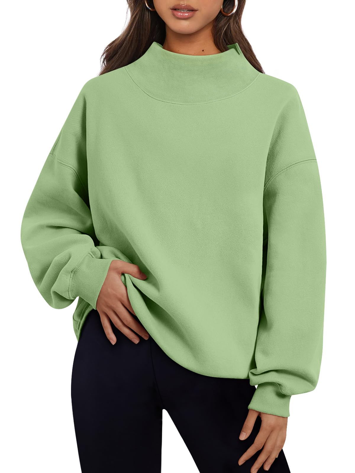 Trendy Queen Womens Oversized Sweatshirts Turtleneck Pullover Long Sleeve Hoodies Tops Fall Fashion Outfits 2025 Clothes