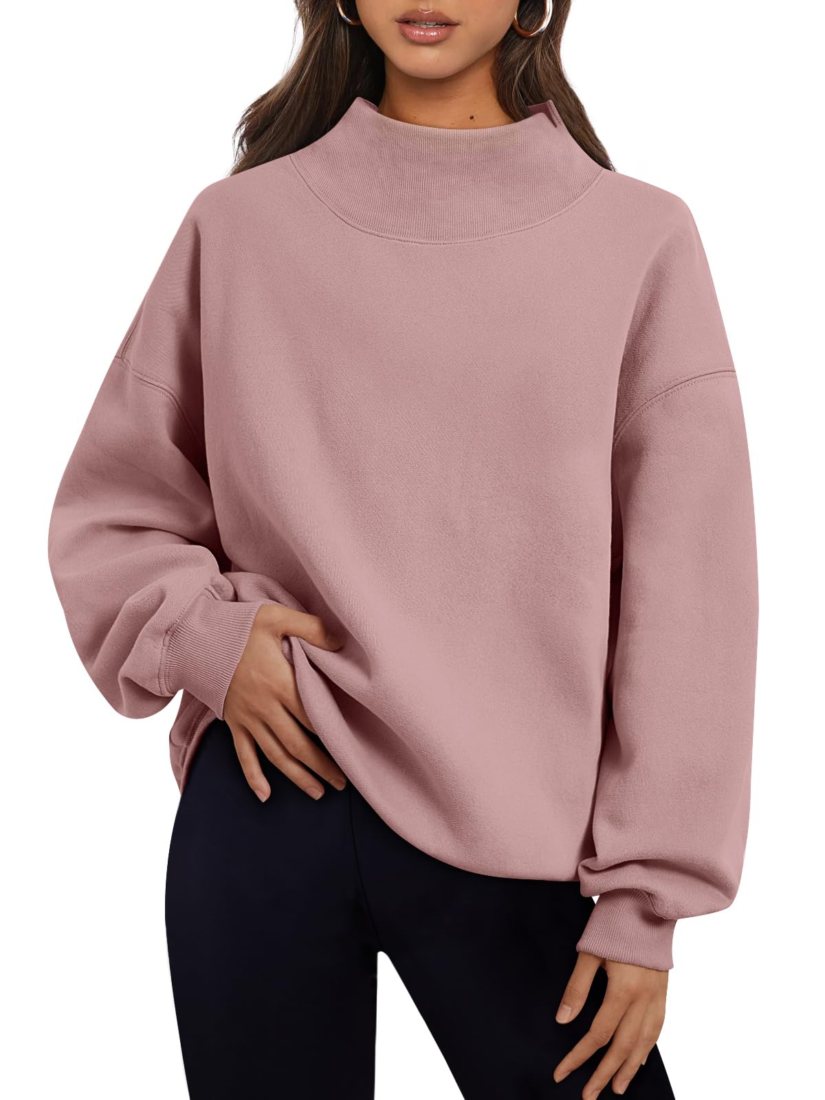 Trendy Queen Womens Oversized Sweatshirts Turtleneck Pullover Long Sleeve Hoodies Tops Fall Fashion Outfits 2025 Clothes