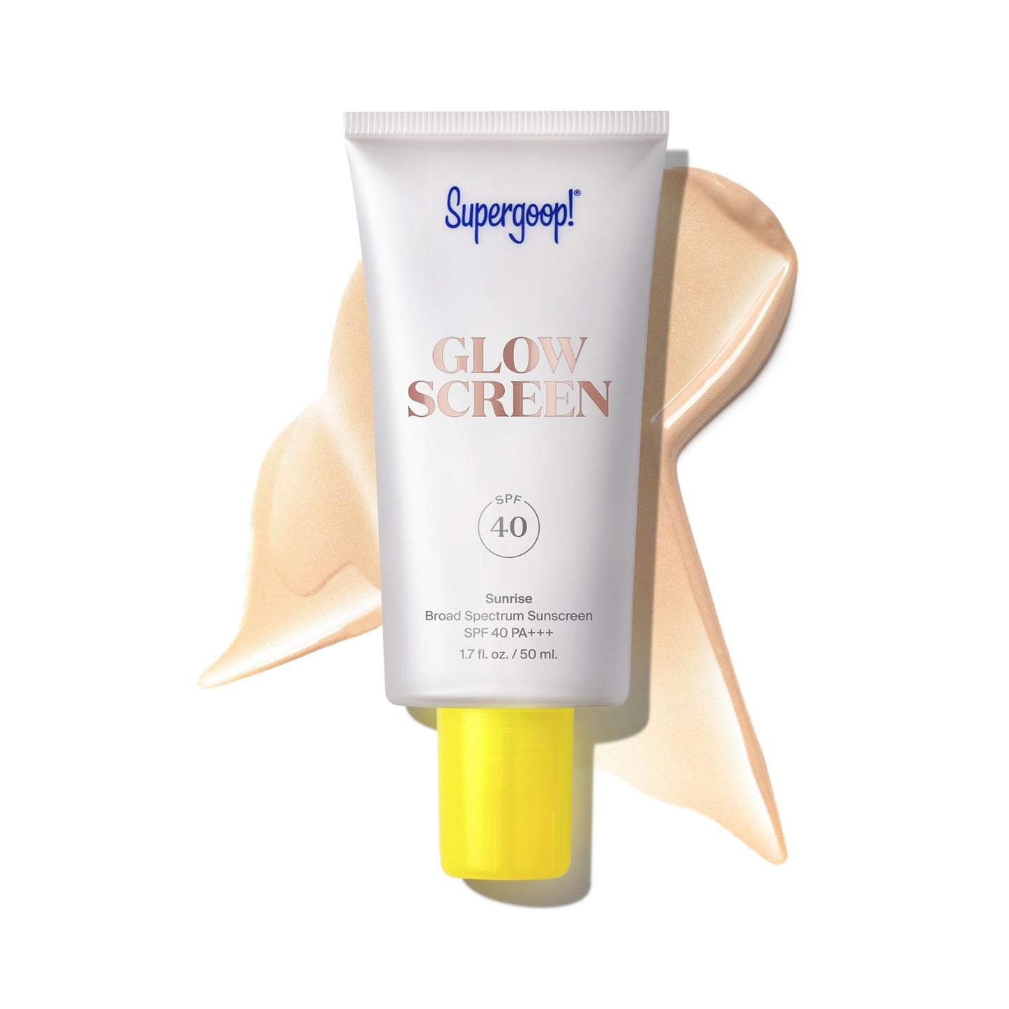 Supergoop! Glowscreen SPF 40, Sunrise (Champagne Glow) - 1.7 fl oz - Glowy Primer + Broad Spectrum Sunscreen - Helps Filter Blue Light - Boosts Hydration with Hyaluronic Acid, Vitamin B5 & Niacinamide