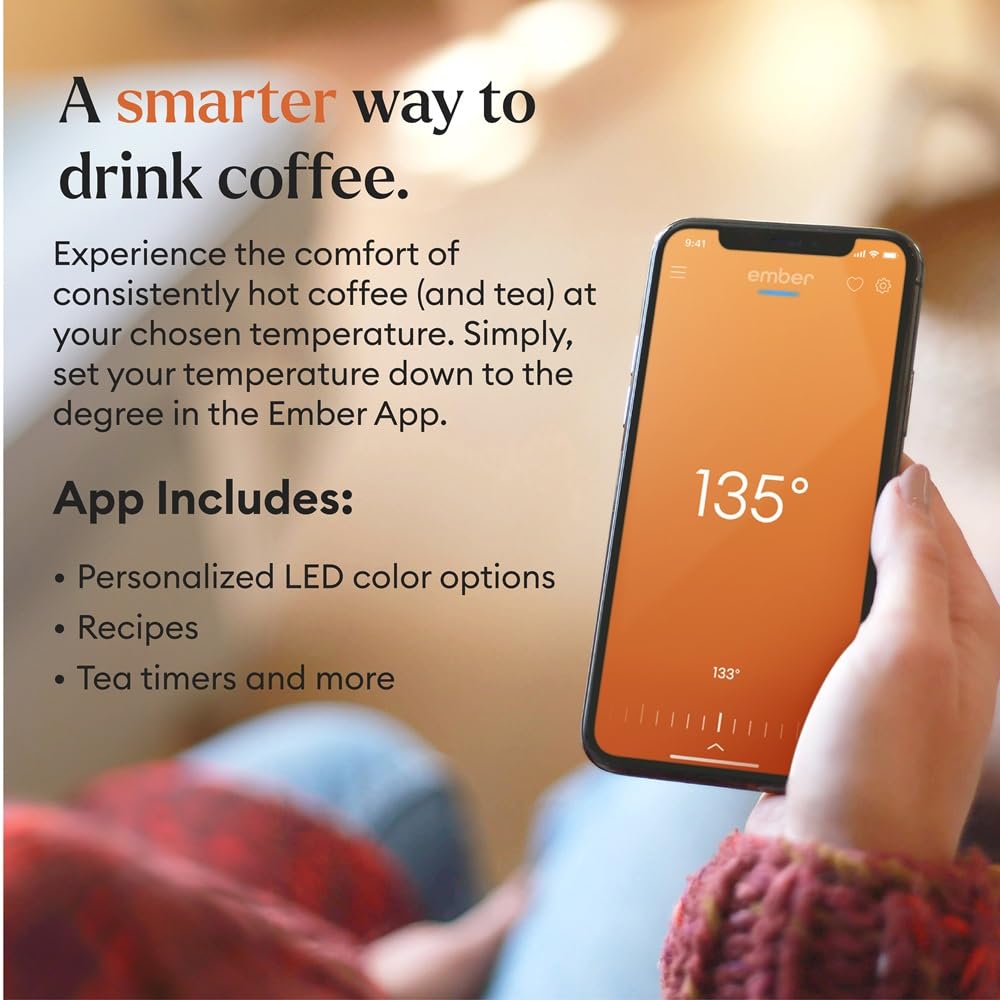 Ember Temperature Control Smart Mug 2, 10 Oz, App-Controlled Heated Coffee Mug with 80 Min Battery Life and Improved Design, Copper