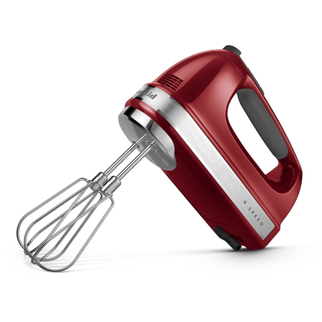 KitchenAid 9-Speed Digital Hand Mixer with Turbo Beater II Accessories and Pro Whisk - Candy Apple Red