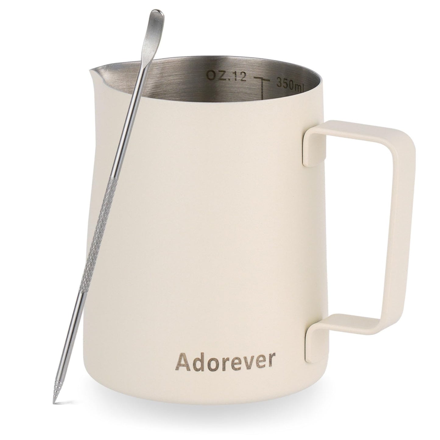 Milk Frothing Pitcher 350ml/600ml/900ml/1500ml (12oz/20oz/32oz/50oz) Steaming Pitchers Stainless Steel Milk/Coffee/Cappuccino/Latte Art Barista Steam Pitchers Milk Jug Cup with Art Pen,12oz