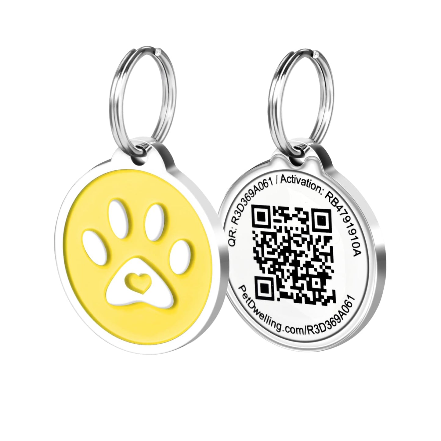 Premium Pet ID Tag for Dogs and Cats: Easy Scan QR Code, Instant Online Pet Profile Access, & Scan Location Alerts(Lux Gold Black Paw)