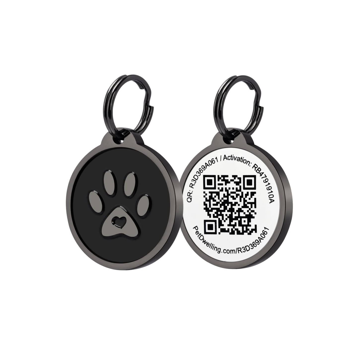 Premium Pet ID Tag for Dogs and Cats: Easy Scan QR Code, Instant Online Pet Profile Access, & Scan Location Alerts(Lux Gold Black Paw)