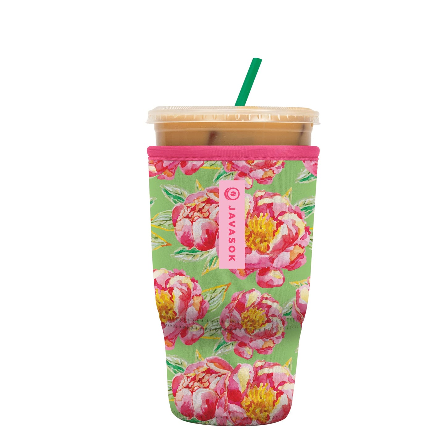 Sok It Java Sok Iced Coffee & Cold Soda Insulated Neoprene Cup Sleeve (English Garden Picnic, Medium: 22-28oz)