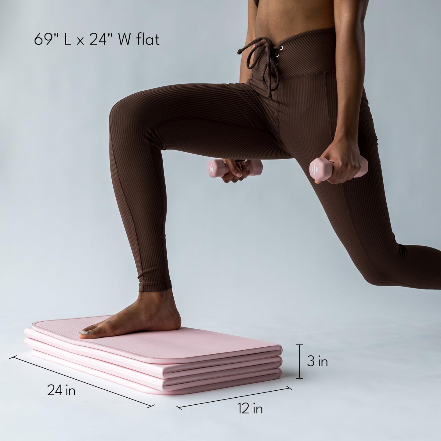 Stakt - Stakt Foldable Multi-Purpose Fitness & Yoga Mat with Patented Design, Workout Mat with Non-Slip Surface, Portable & Lightweight, For Studio & Home Use, As Seen on Shark Tank