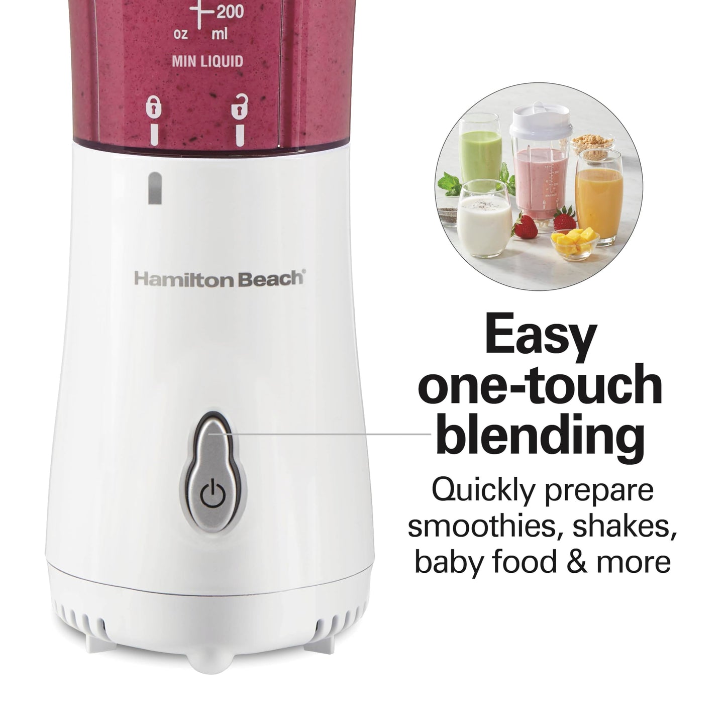 Hamilton Beach Portable Blender for Shakes and Smoothies with 14 Oz BPA Free Travel Cup and Lid, Durable Stainless Steel Blades for Powerful Blending Performance, Coral (51171)