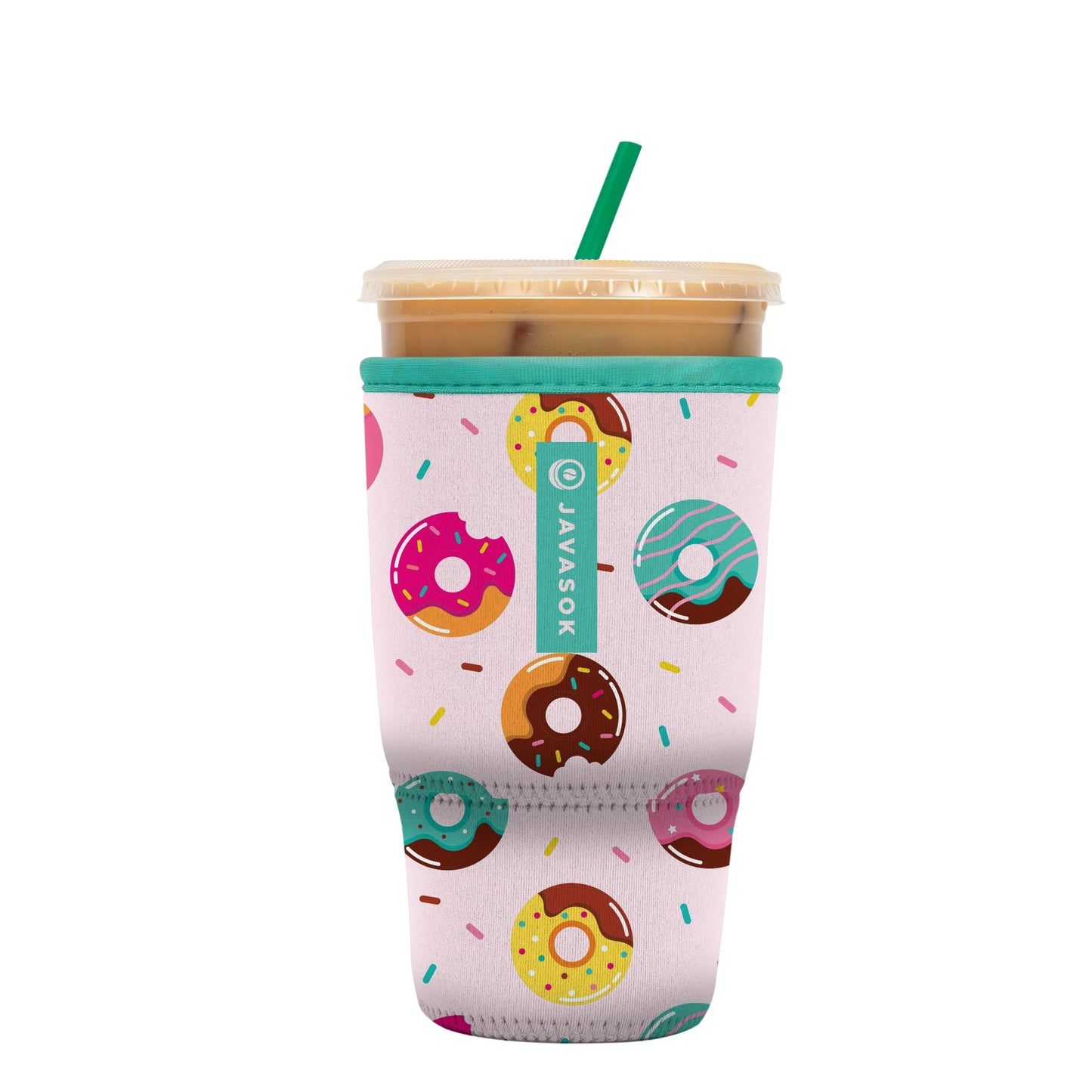 Sok It Java Sok Iced Coffee & Cold Soda Insulated Neoprene Cup Sleeve (English Garden Picnic, Medium: 22-28oz)