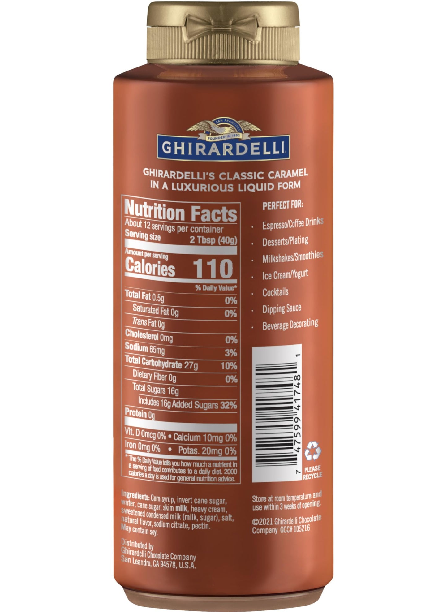 Ghirardelli Squeeze Bottles - Caramel, Chocolate & White Chocolate - Set of 3