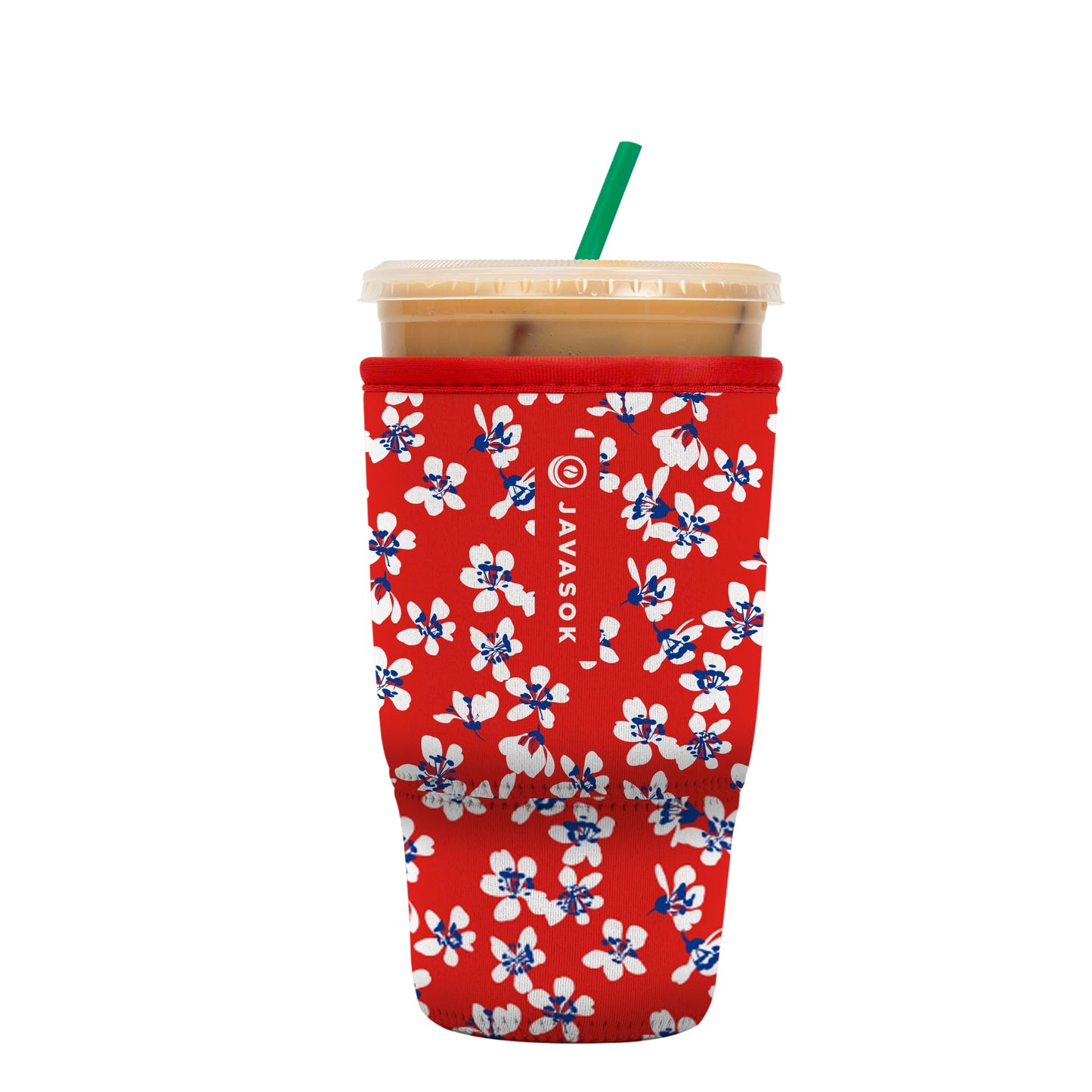 Sok It Java Sok Iced Coffee & Cold Soda Insulated Neoprene Cup Sleeve (English Garden Picnic, Medium: 22-28oz)