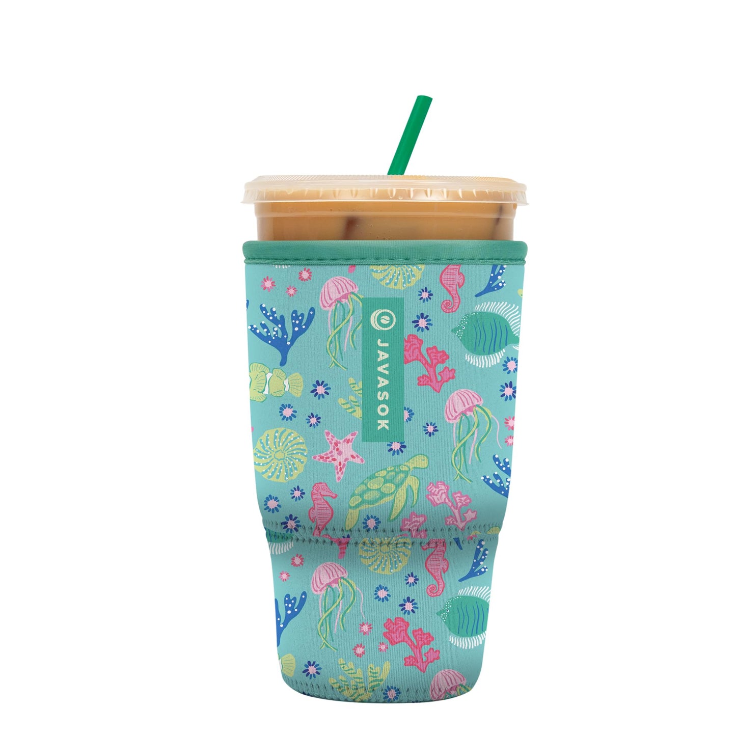 Sok It Java Sok Iced Coffee & Cold Soda Insulated Neoprene Cup Sleeve (English Garden Picnic, Medium: 22-28oz)