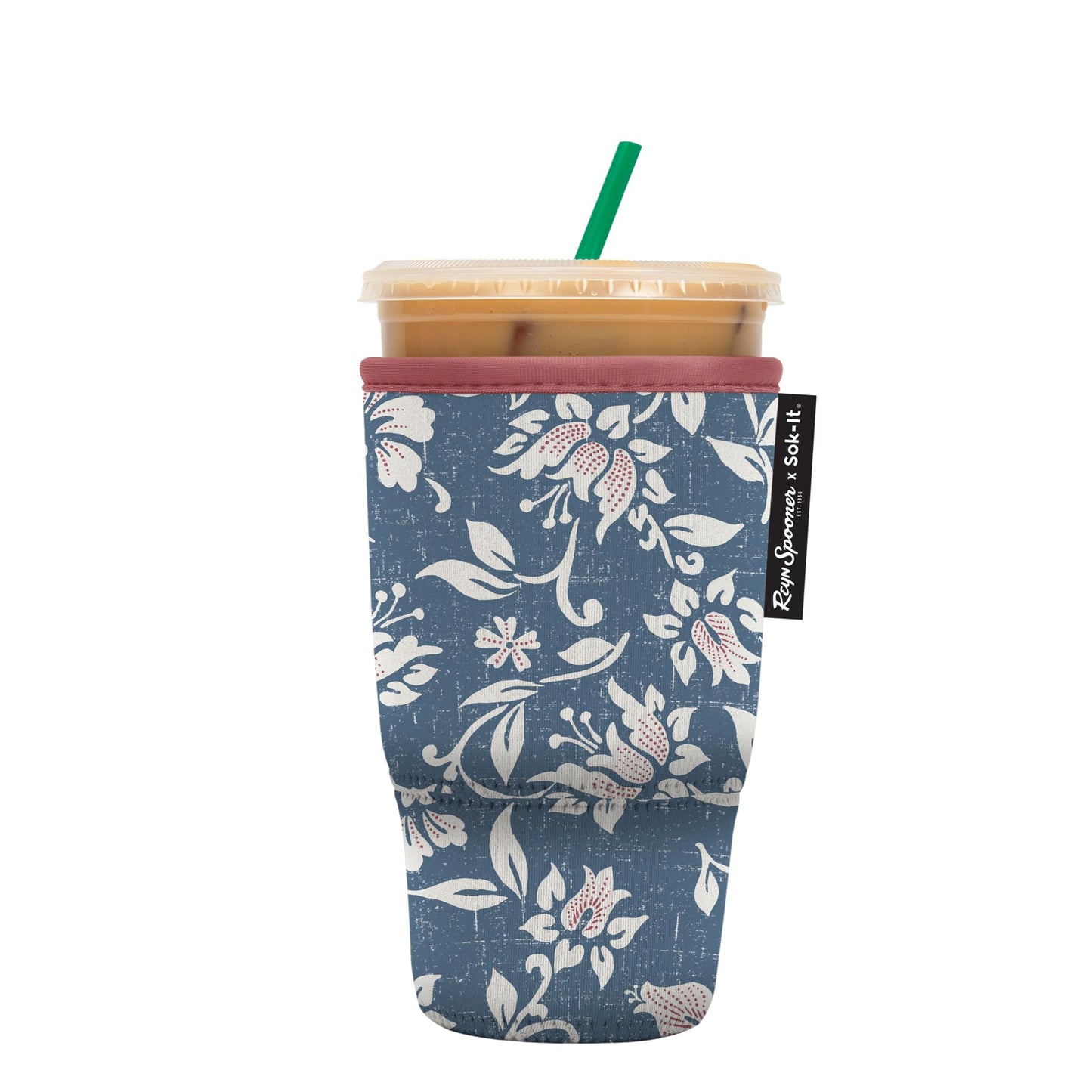 Sok It Java Sok Iced Coffee & Cold Soda Insulated Neoprene Cup Sleeve (English Garden Picnic, Medium: 22-28oz)