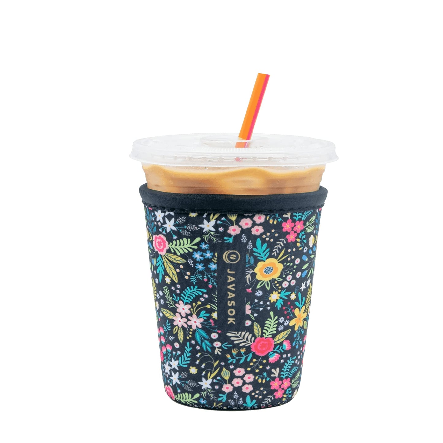 Sok It Java Sok Iced Coffee & Cold Soda Insulated Neoprene Cup Sleeve (English Garden Picnic, Medium: 22-28oz)