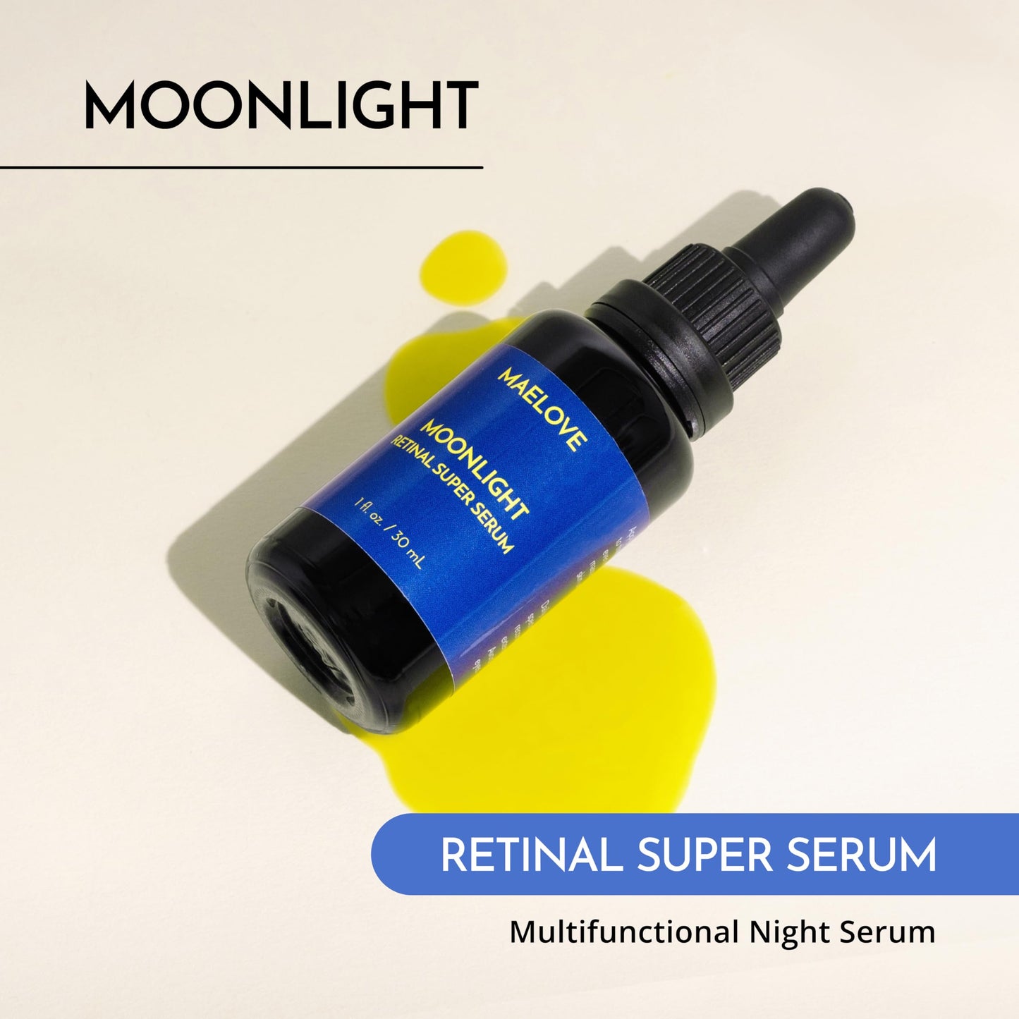 MAELOVE Moonlight Advanced Retinal Super Serum, 10x Stronger than Regular Retinol, for Softening Lines and Wrinkles, Reducing Dark Spots, Improving Skin Firmness, Vegan, Cruelty-Free, 1.0 fl oz