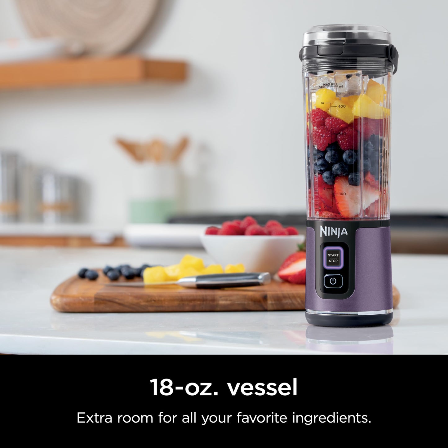 Ninja Blast Portable Blender, Cordless, 18oz. Vessel, Personal Blender For-Shakes and Smoothies, BPA Free, Leakproof-Lid and Sip Spout, USB-C Rechargeable, Dishwasher Safe Parts, Denim Blue, BC151ND