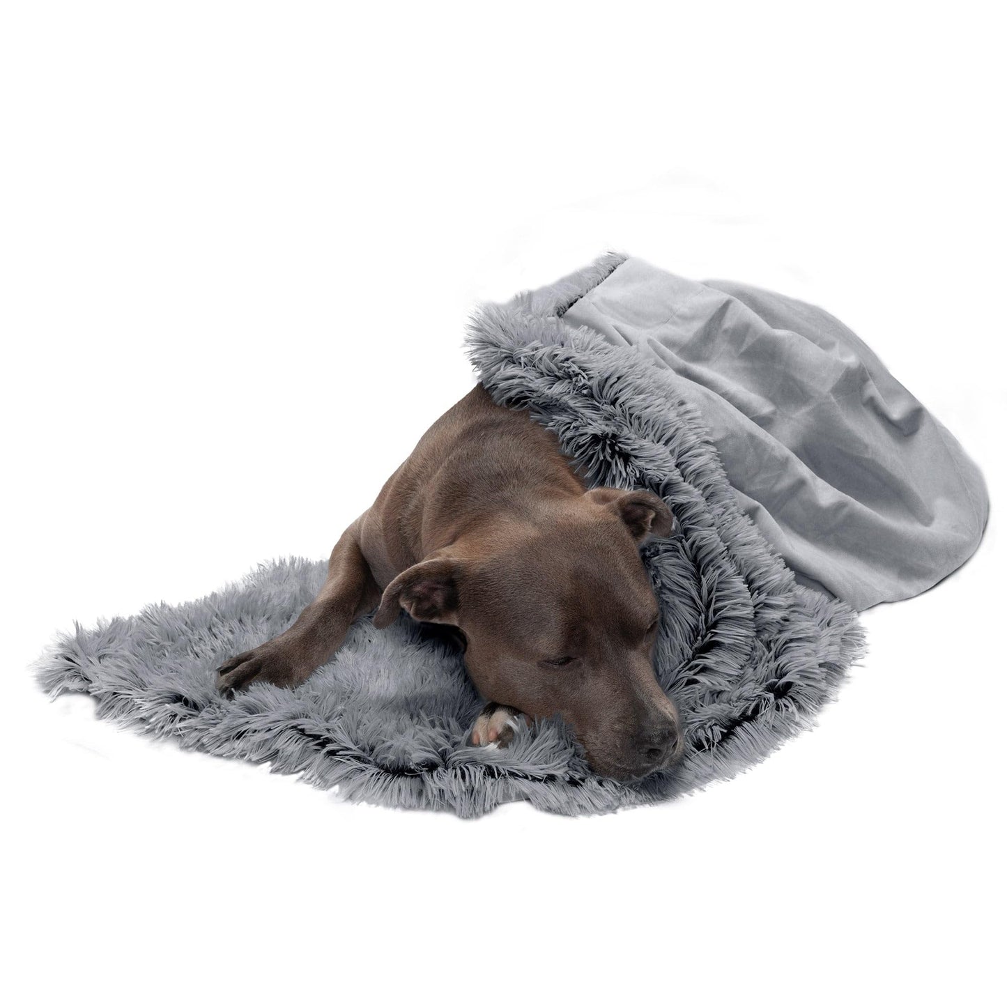 Furhaven Waterproof Throw Blanket for Dogs & Indoor Cats, Washable - Shaggy Plush Calming Long Faux Fur & Velvet Dog Blanket - Mist Gray, Extra Large/XL