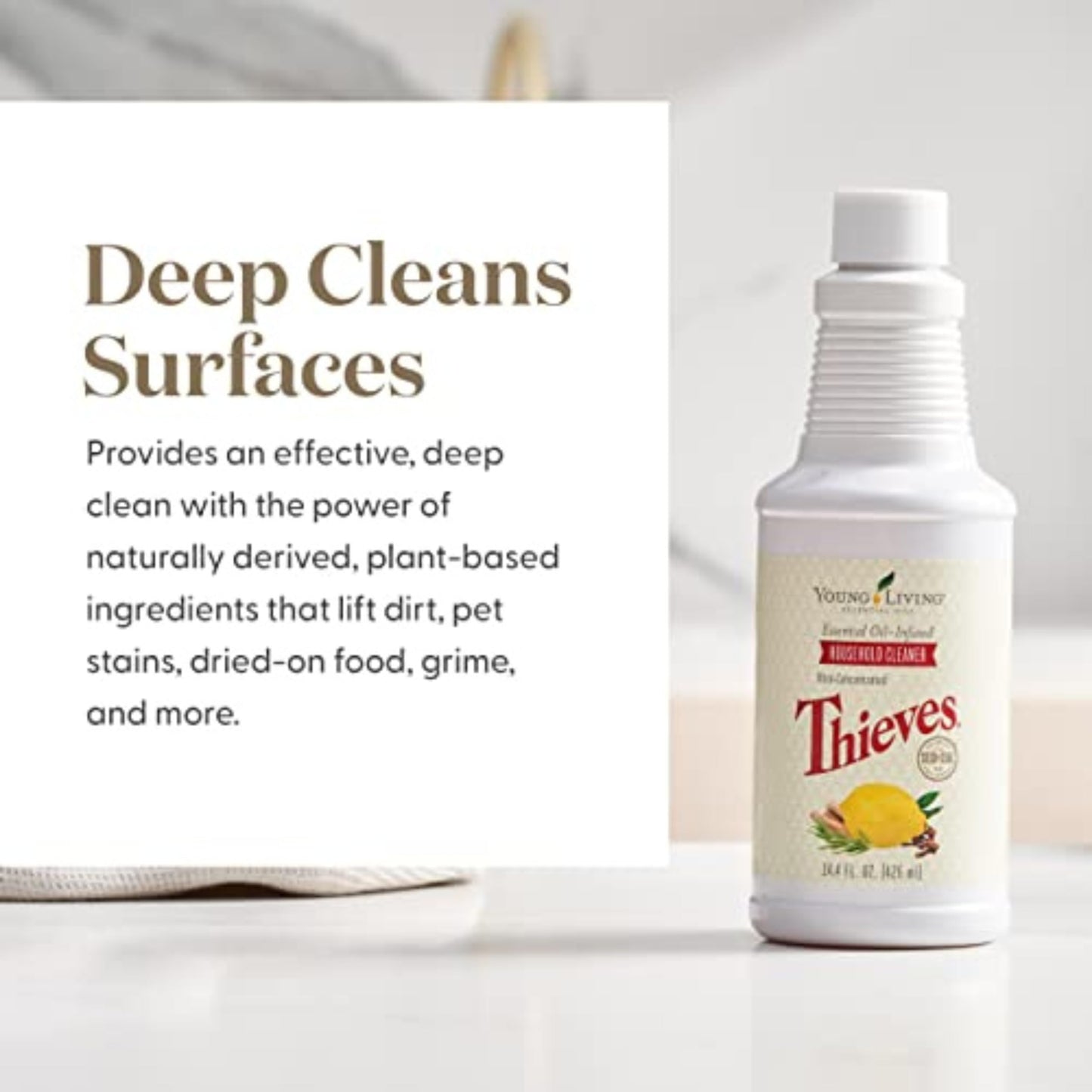 Thieves Household Cleaner 14.4 oz | Plant-Based All-Purpose Cleaner with Essential Oils | Safe for Floors, Mirrors, Carpets & Pet Areas