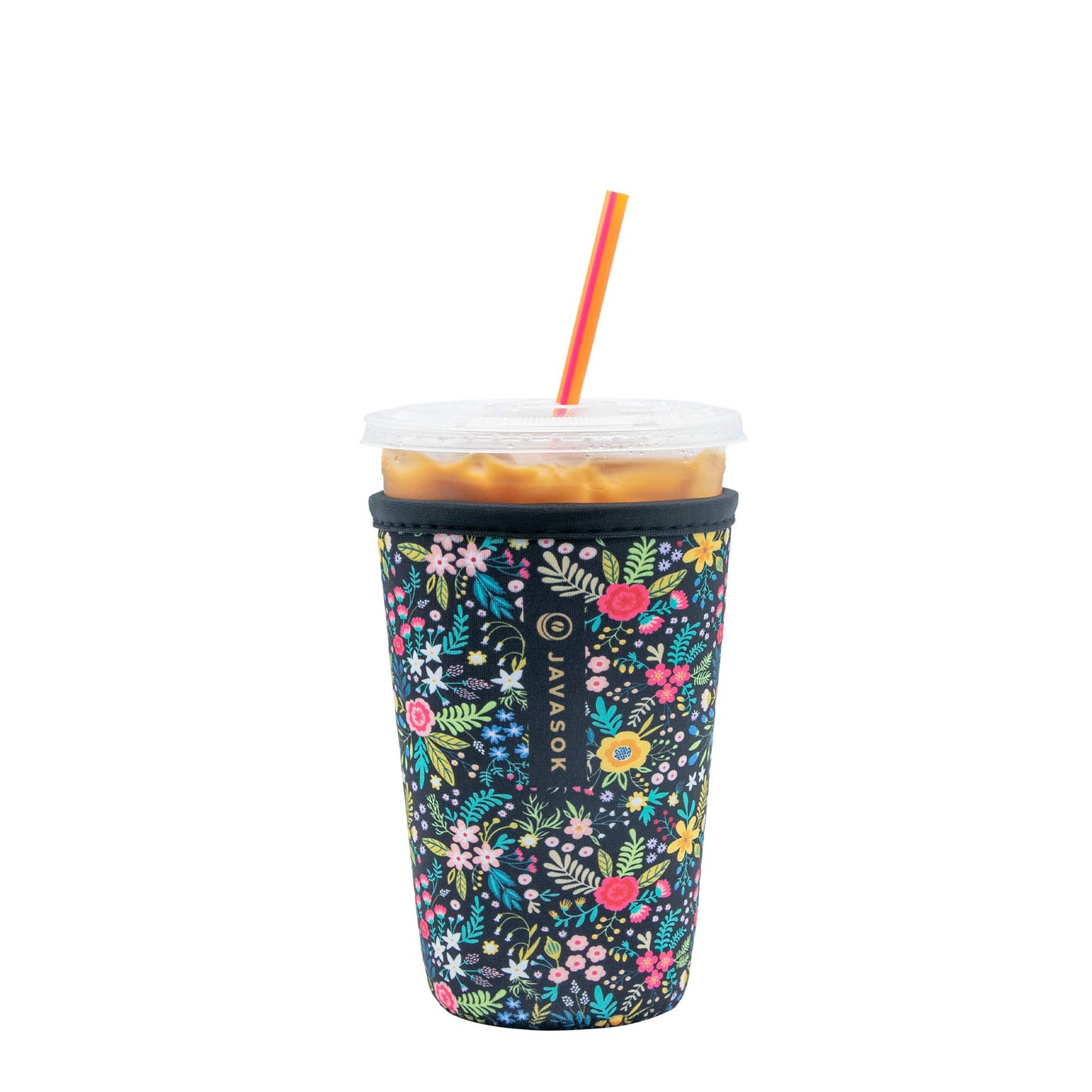 Sok It Java Sok Iced Coffee & Cold Soda Insulated Neoprene Cup Sleeve (English Garden Picnic, Medium: 22-28oz)