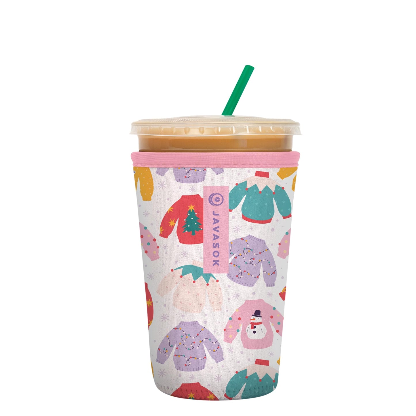 Sok It Java Sok Iced Coffee & Cold Soda Insulated Neoprene Cup Sleeve (English Garden Picnic, Medium: 22-28oz)